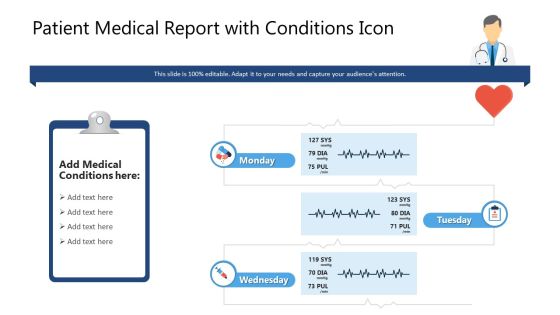 Patient Medical Report With Conditions Icon Ppt Infographic Template Introduction PDF Patient Medical Report With Conditions Icon Ppt Infographic Template Introduction PDF