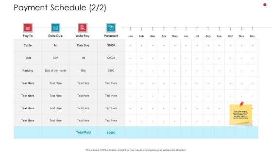 Payment Schedule Rent Business Analysis Method Designs PDF