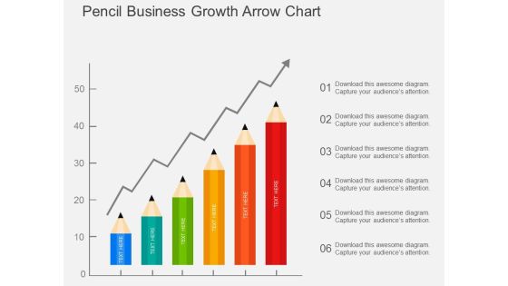Pencil Business Growth Arrow Chart Powerpoint Template Pencil Business Growth Arrow Chart Powerpoint Template