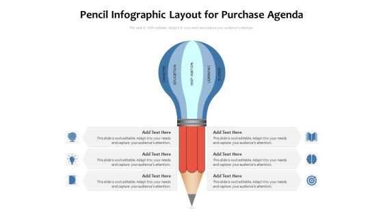 Pencil Infographic Layout For Purchase Agenda Ppt PowerPoint Presentation File Example PDF