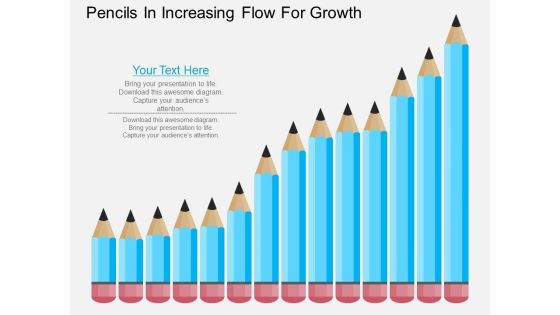Pencils In Incresaing Flow For Growth Powerpoint Template Pencils In Incresaing Flow For Growth Powerpoint Template