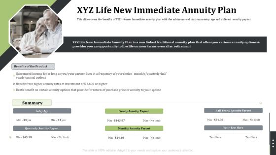 Pension Alimony XYZ Life New Immediate Annuity Plan Professional PDF