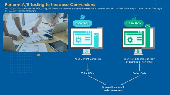 Perform A B Testing To Increase Conversions Introduction PDF