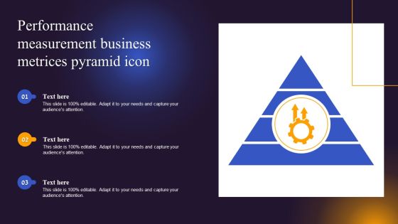 Performance Measurement Business Metrices Pyramid Icon Infographics PDF
