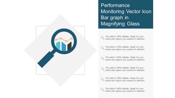 Performance Monitoring Vector Icon Bar Graph In Magnifying Glass Ppt PowerPoint Presentation Summary Gallery