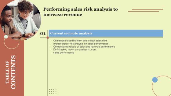 Performing Sales Risk Analysis To Increase Revenue Table Of Contents Background PDF