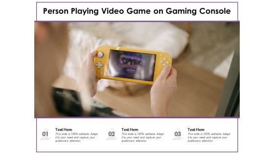 Person Playing Video Game On Gaming Console Ppt PowerPoint Presentation Gallery Microsoft PDF Person Playing Video Game On Gaming Console Ppt PowerPoint Presentation Gallery Microsoft PDF