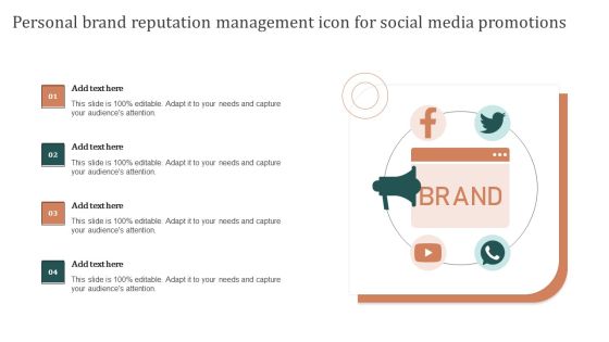Personal Brand Reputation Management Icon For Social Media Promotions Demonstration PDF Personal Brand Reputation Management Icon For Social Media Promotions Demonstration PDF