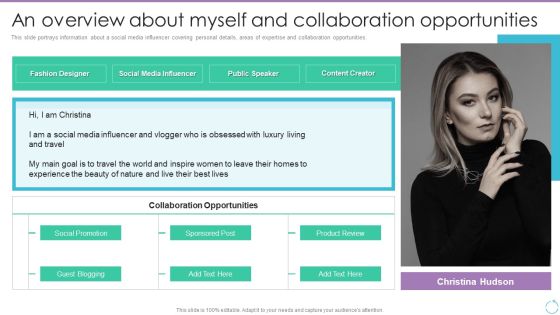 Personal Branding Plan For Executives An Overview About Myself And Collaboration Slides PDF Personal Branding Plan For Executives An Overview About Myself And Collaboration Slides PDF