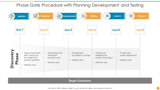 Phase Gate Procedure With Planning Development And Testing Brochure PDF Phase Gate Procedure With Planning Development And Testing Brochure PDF