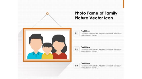 Photo Fame Of Family Picture Vector Icon Ppt PowerPoint Presentation Portfolio Demonstration PDF