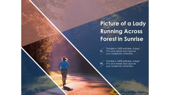 Picture Of A Lady Running Across Forest In Sunrise Ppt PowerPoint Presentation Gallery Visuals PDF Picture Of A Lady Running Across Forest In Sunrise Ppt PowerPoint Presentation Gallery Visuals PDF