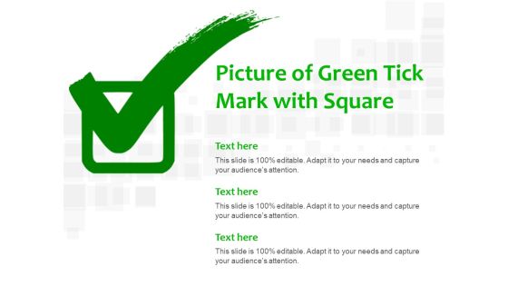 Picture Of Green Tick Mark With Square Ppt PowerPoint Presentation File Structure