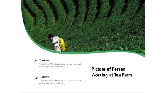 Picture Of Person Working At Tea Farm Ppt PowerPoint Presentation Gallery Graphics PDF Picture Of Person Working At Tea Farm Ppt PowerPoint Presentation Gallery Graphics PDF