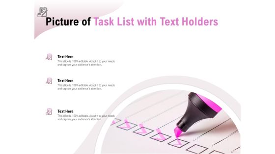 Picture Of Task List With Text Holders Ppt PowerPoint Presentation Professional Summary