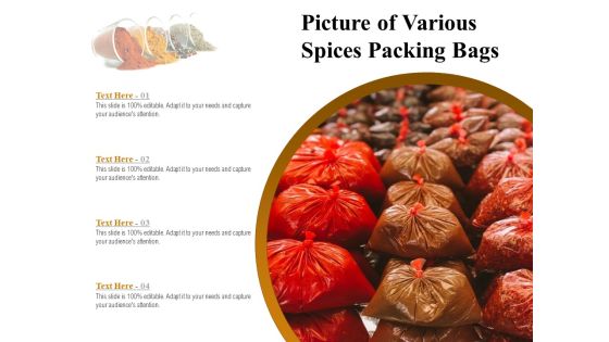 Picture Of Various Spices Packing Bags Ppt PowerPoint Presentation Styles Graphics Download PDF