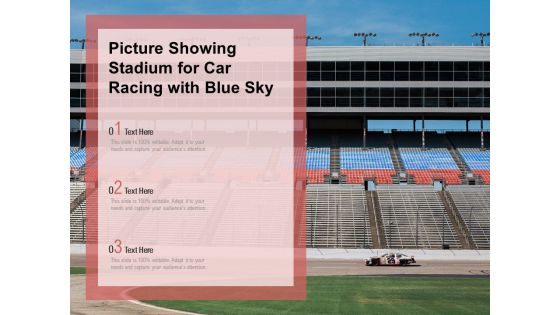 Picture Showing Stadium For Car Racing With Blue Sky Ppt PowerPoint Presentation Slides Show PDF