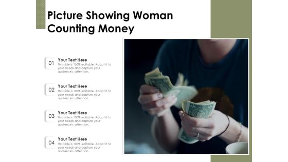 Picture Showing Woman Counting Money Ppt PowerPoint Presentation Ideas Background Images PDF Picture Showing Woman Counting Money Ppt PowerPoint Presentation Ideas Background Images PDF
