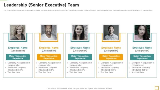 Pitch Book For Investor Funding Contract Leadership Senior Executive Team Brochure PDF Pitch Book For Investor Funding Contract Leadership Senior Executive Team Brochure PDF