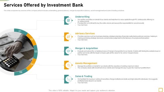 Pitch Book For Investor Funding Contract Services Offered By Investment Bank Ideas PDF Pitch Book For Investor Funding Contract Services Offered By Investment Bank Ideas PDF