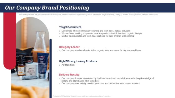 Pitch Deck For Self Care And Grooming Items Our Company Brand Positioning Ppt Portfolio Picture PDF Pitch Deck For Self Care And Grooming Items Our Company Brand Positioning Ppt Portfolio Picture PDF