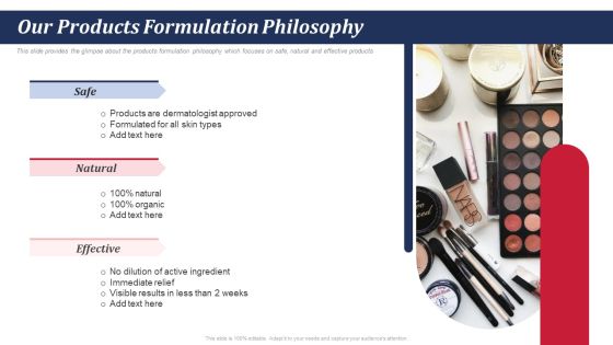 Pitch Deck For Self Care And Grooming Items Our Products Formulation Philosophy Ppt Portfolio Visuals PDF Pitch Deck For Self Care And Grooming Items Our Products Formulation Philosophy Ppt Portfolio Visuals PDF