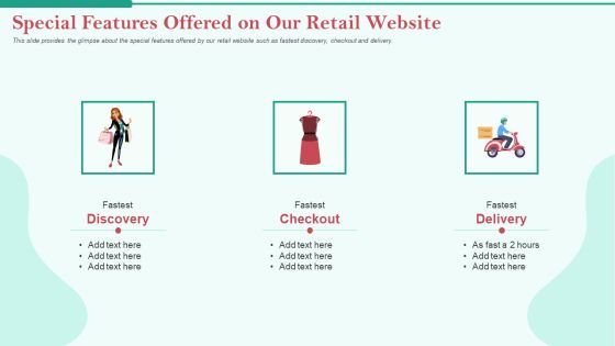 Pitch Deck Private Investor Special Features Offered On Our Retail Website Icons PDF Pitch Deck Private Investor Special Features Offered On Our Retail Website Icons PDF