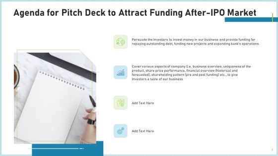 Pitch Deck To Attract Funding After IPO Market Agenda Formats PDF Pitch Deck To Attract Funding After IPO Market Agenda Formats PDF