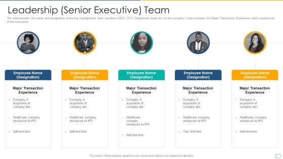 Pitchbook For IPO Deal Leadership Senior Executive Team Microsoft PDF Pitchbook For IPO Deal Leadership Senior Executive Team Microsoft PDF