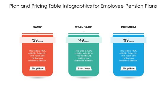 Plan And Pricing Table Infographics For Employee Pension Plans Summary PDF Plan And Pricing Table Infographics For Employee Pension Plans Summary PDF