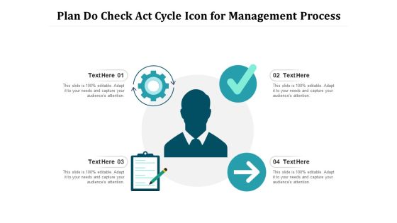 Plan Do Check Act Cycle Icon For Management Process Ppt PowerPoint Presentation Inspiration Templates PDF Plan Do Check Act Cycle Icon For Management Process Ppt PowerPoint Presentation Inspiration Templates PDF