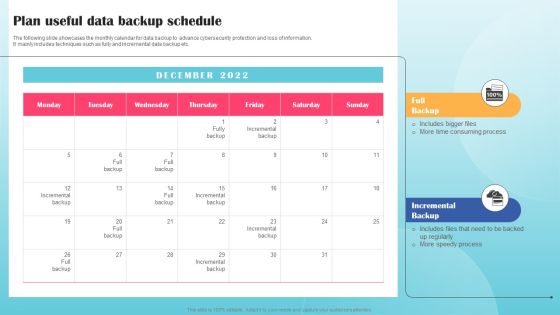 Plan Useful Data Backup Schedule Ppt PowerPoint Presentation File Pictures PDF