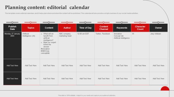 Planning Content Editorial Calendar Brand Introduction Plan Background PDF Planning Content Editorial Calendar Brand Introduction Plan Background PDF