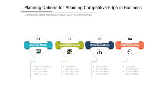 Planning Options For Attaining Competitive Edge In Business Ppt PowerPoint Presentation Icon Deck PDF Planning Options For Attaining Competitive Edge In Business Ppt PowerPoint Presentation Icon Deck PDF