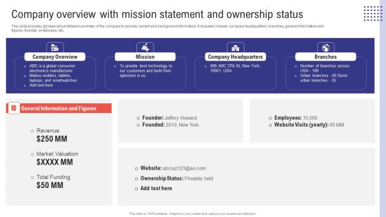 Planning Sales Campaign To Improve Company Overview With Mission Statement And Ownership Demonstration PDF Planning Sales Campaign To Improve Company Overview With Mission Statement And Ownership Demonstration PDF