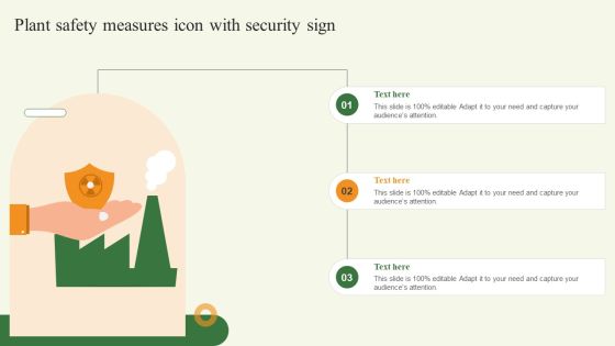 Plant Safety Measures Icon With Security Sign Background PDF