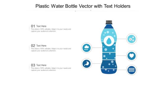 Plastic Water Bottle Vector With Text Holders Ppt PowerPoint Presentation Styles Good PDF