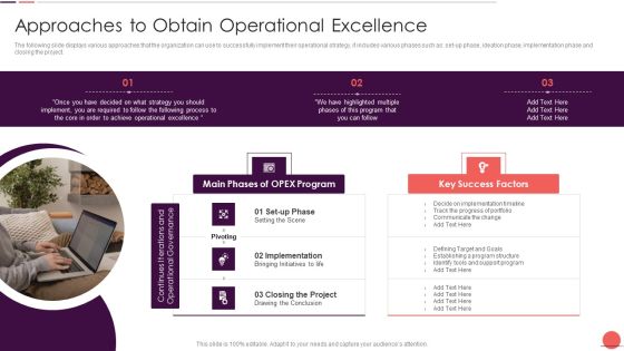 Playbook For Improving Production Process Approaches To Obtain Operational Infographics PDF Playbook For Improving Production Process Approaches To Obtain Operational Infographics PDF