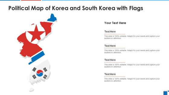 Political Map Of Korea And South Korea With Flags Sample PDF