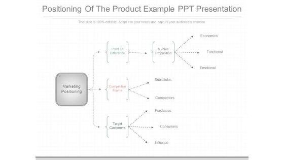 Positioning Of The Product Example Ppt Presentation