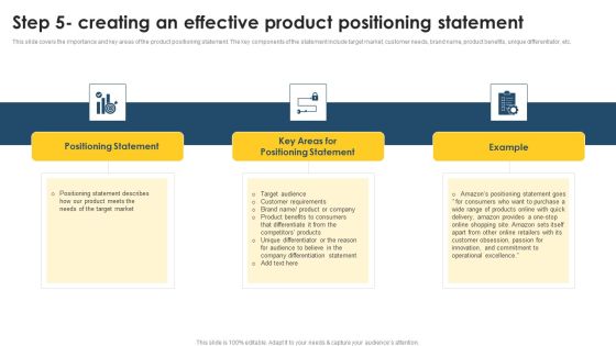 Positioning Techniques To Improve Step 5 Creating An Effective Product Positioning Statement Slides PDF Positioning Techniques To Improve Step 5 Creating An Effective Product Positioning Statement Slides PDF