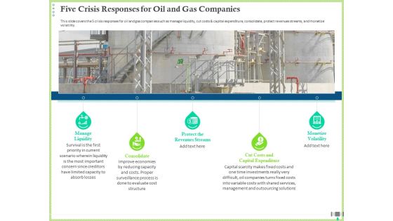 Post COVID Recovery Strategy Oil Gas Industry Five Crisis Responses For Oil And Gas Companies Slides PDF Post COVID Recovery Strategy Oil Gas Industry Five Crisis Responses For Oil And Gas Companies Slides PDF