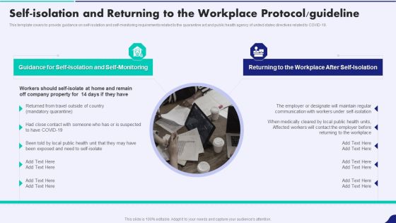 Post Pandemic Corporate Playbook Self Isolation And Returning To The Workplace Protocol Guideline Sample PDF Post Pandemic Corporate Playbook Self Isolation And Returning To The Workplace Protocol Guideline Sample PDF