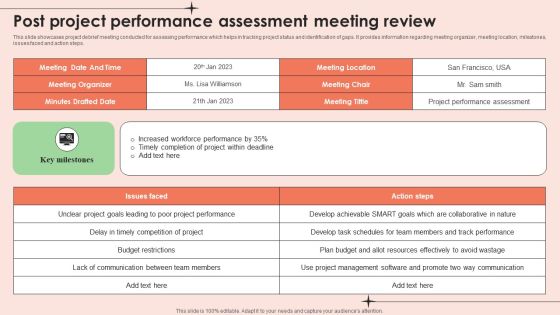 Post Project Performance Assessment Meeting Review Background PDF Post Project Performance Assessment Meeting Review Background PDF
