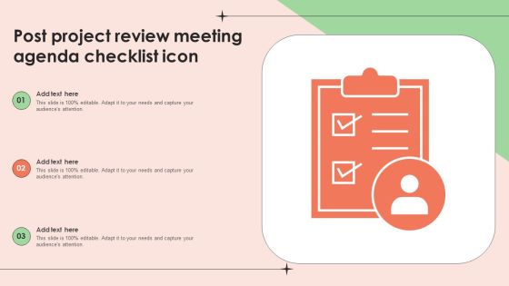 Post Project Review Meeting Agenda Checklist Icon Professional PDF Post Project Review Meeting Agenda Checklist Icon Professional PDF