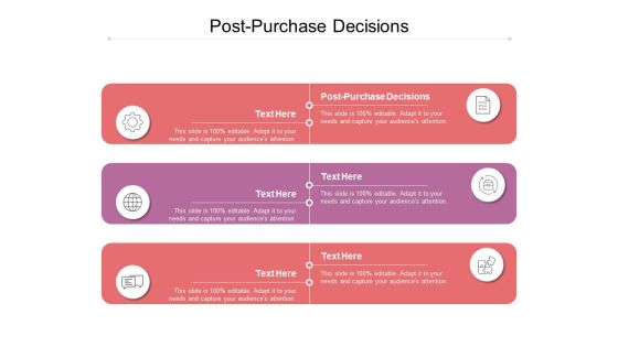 Post Purchase Decisions Ppt PowerPoint Presentation Professional Aids Cpb