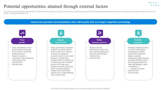 Potential Opportunities Attained Through External Factors Designs Style Grid PDF