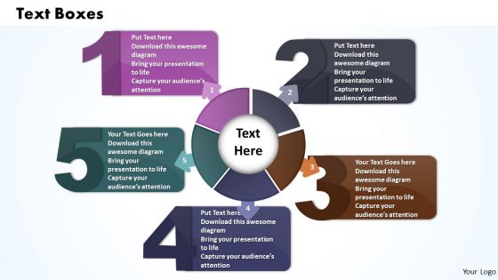 Ppt Five Text Boxes PowerPoint Template Connections Travel With Circle Chart Templates Ppt Five Text Boxes PowerPoint Template Connections Travel With Circle Chart Templates