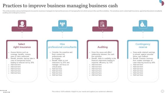 Practices To Improve Business Managing Business Cash Structure PDF