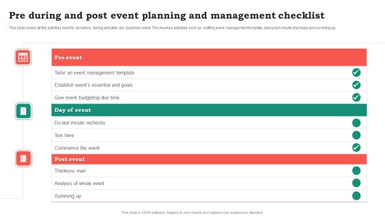 Pre During And Post Event Planning And Management Checklist Template PDF Pre During And Post Event Planning And Management Checklist Template PDF